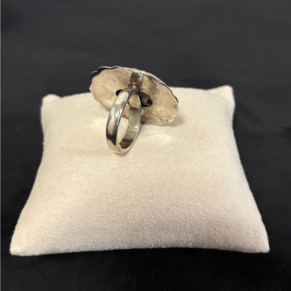 Dalmation Jasper Stone Silver Ring - image 5